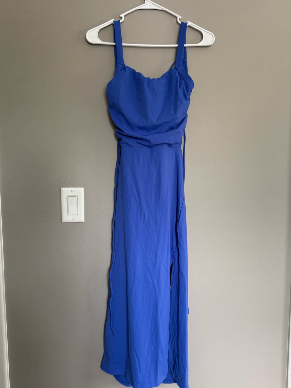 HALARA Cobalt Blue Maxi Dress with Adjustable Tie